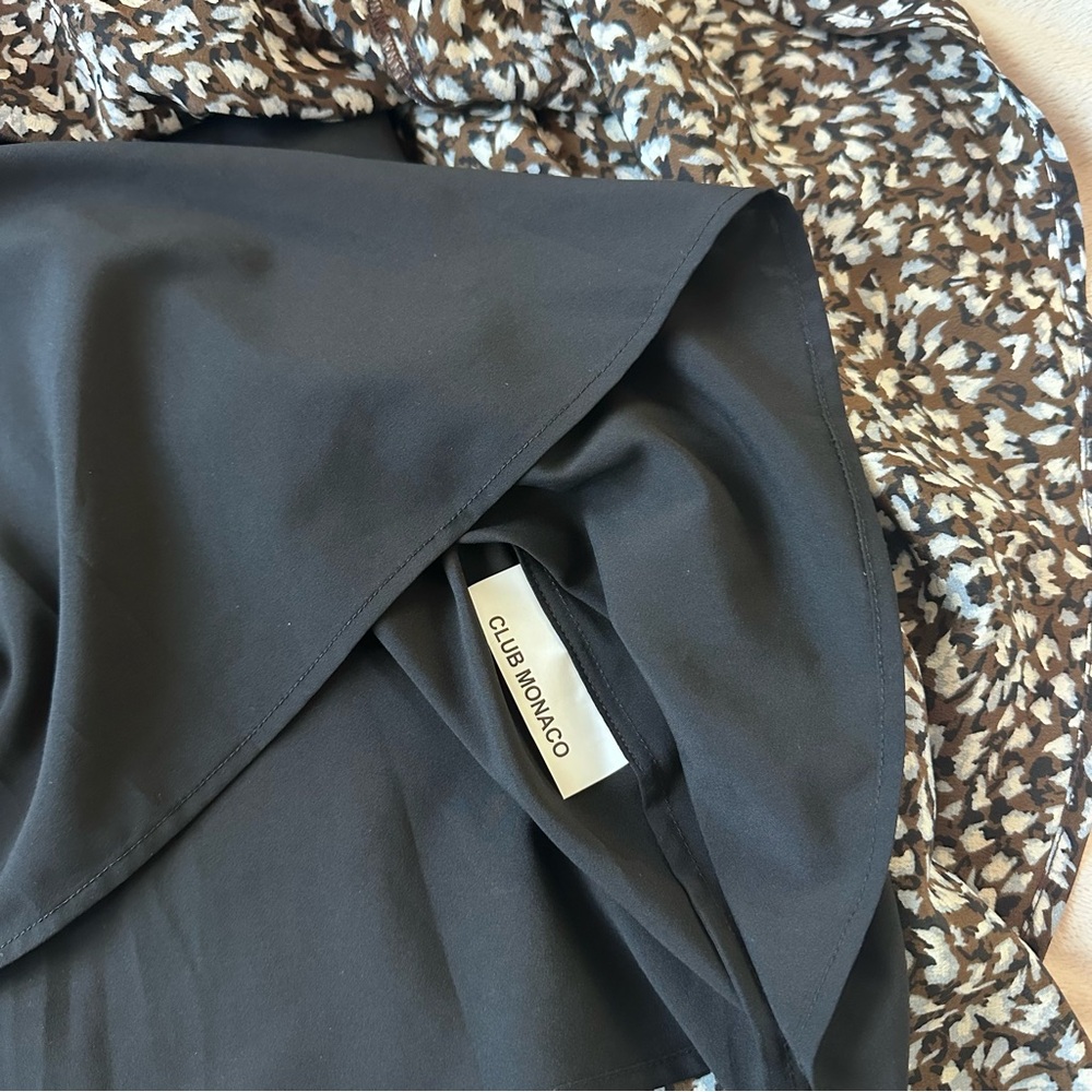 CLUB MONACO Printed 100% Silk Mini Dress with Slip Sz M - Picture 12 of 15